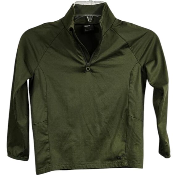 Gap Fit Kids Olive Green Zip-Up Jacket Unisex Boy Girl Activewear Soft Knit 6/7 - Picture 1 of 7